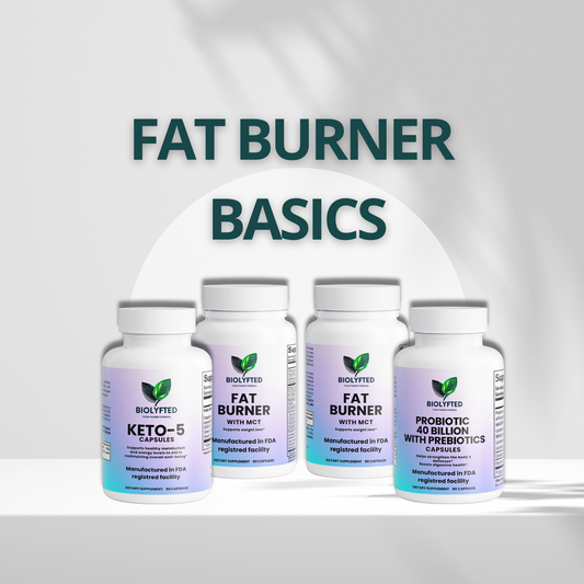 Activa tu metabolismo y promueve la pérdida de peso con Fat Burner con MCT, Keto 5 y 40 mil millones de probióticos. Mejora tu energía, digestión y resultados con este combo básico para quemar grasa.