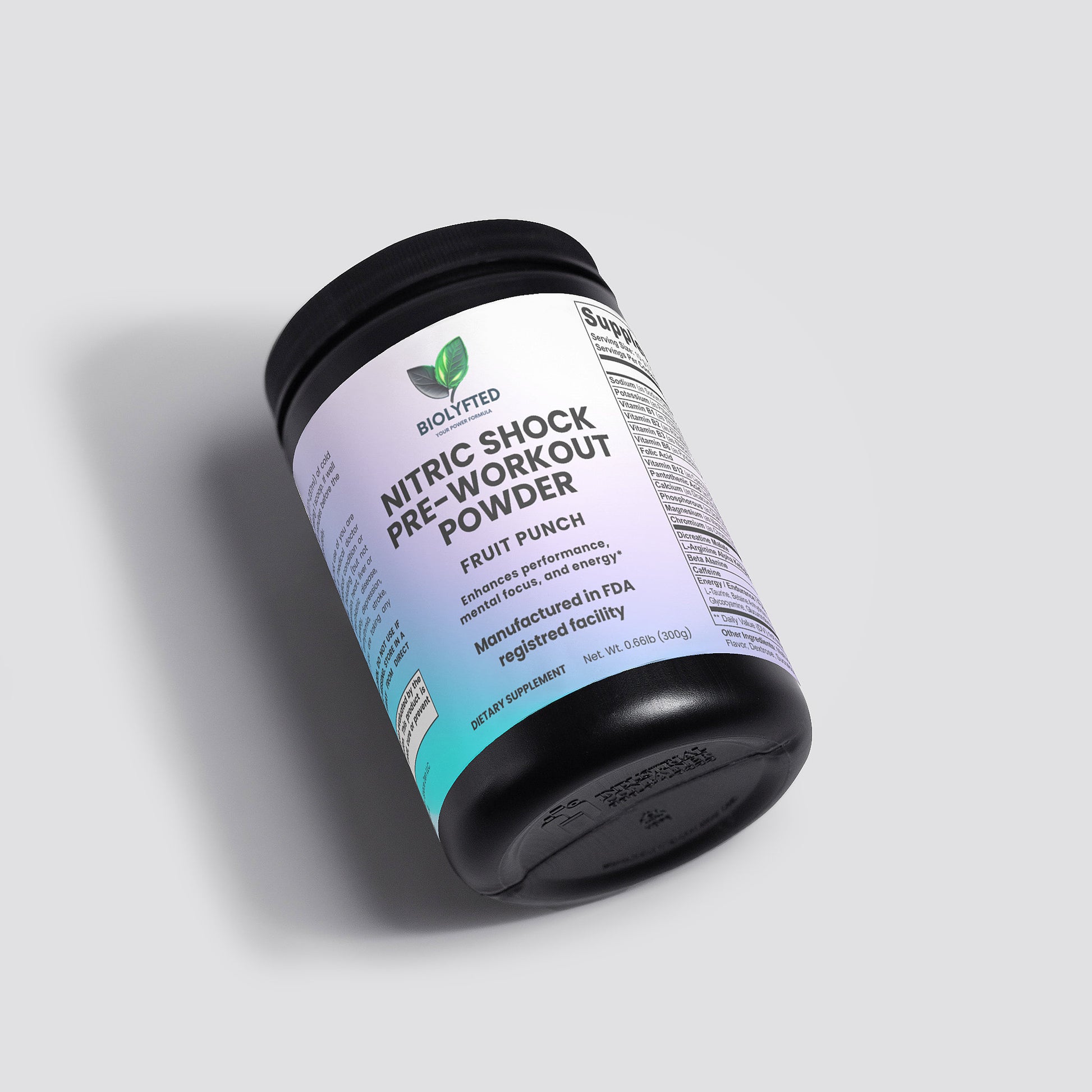 Polvo pre-entrenamiento Nitric Shock (Ponche de frutas)
