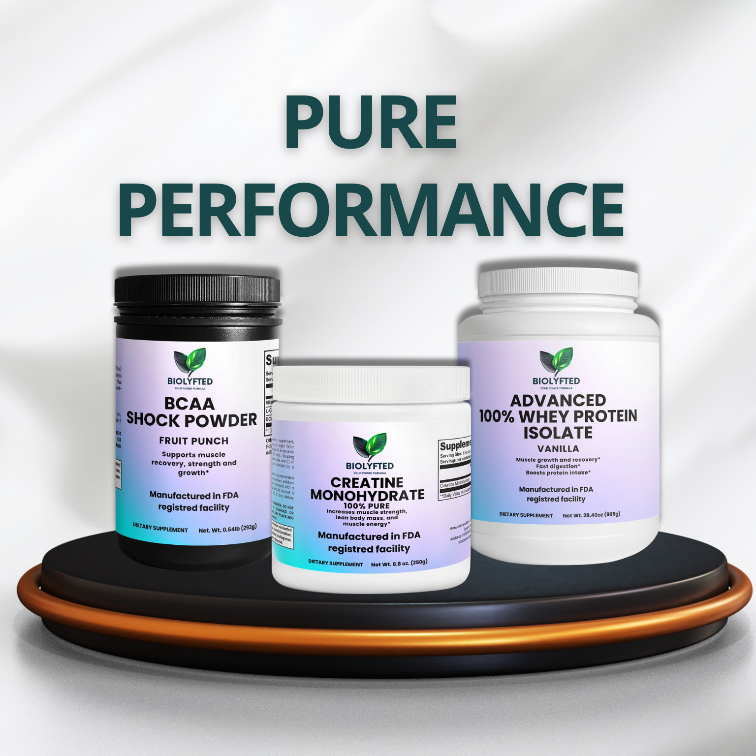 Combo intermedio ideal: Whey Protein, Creatina y BCAA para fuerza, recuperación y rendimiento. Mas que básico, sin ser extremo